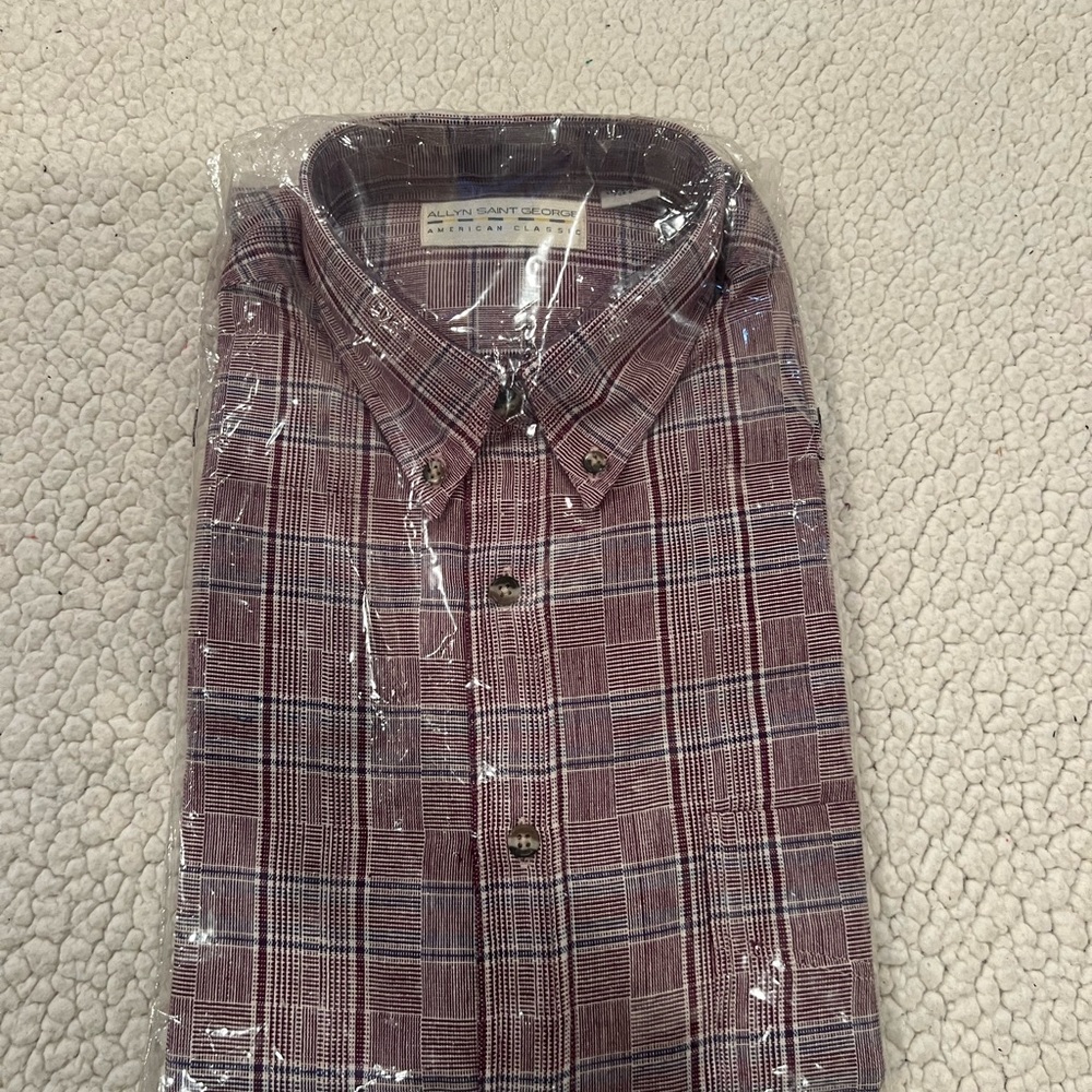 Alan Flusser Men's Plaid Shirt - Red and Blue